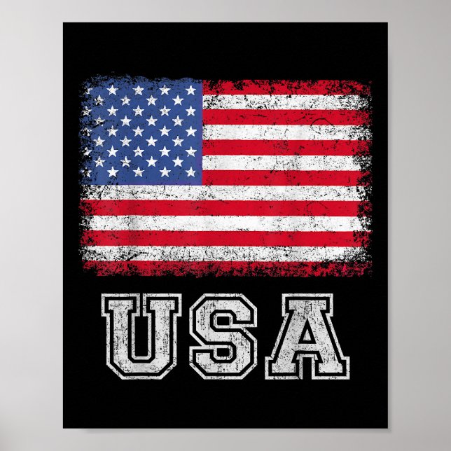 USA Patriotic American Flagga För manar Women Kids Poster (Framsidan)