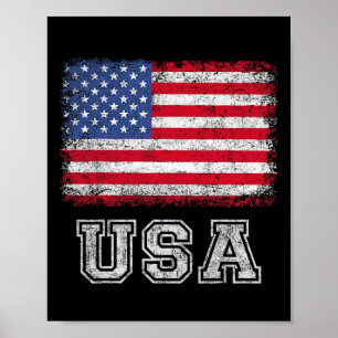 Usa Patriotic American Flagga För manar Women Kids Poster