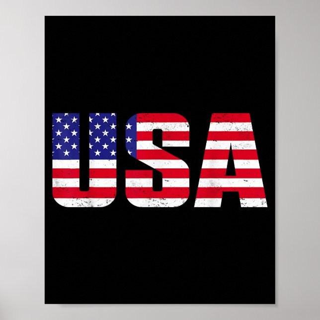USA Patriotic American Flagga För manar Women Kids Poster (Framsidan)