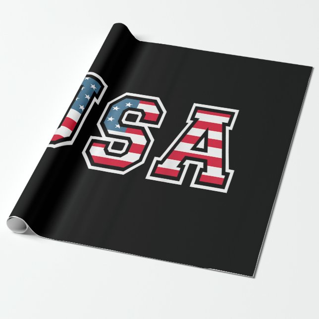 USA Patriotic American Flagga För manar Women Kids Presentpapper (Utrullad)