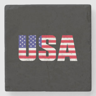 USA Patriotic American Flagga För manar Women Kids Stenunderlägg