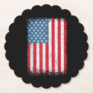 USA Patriotic American Flagga För manar Women Kids Underlägg Papper