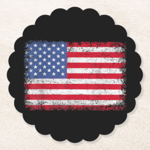 USA Patriotic American Flagga För manar Women Kids Underlägg Papper