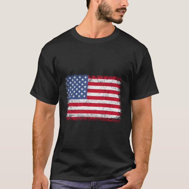 USA Patriotic American Flagga For USA T Shirt (Framsida)