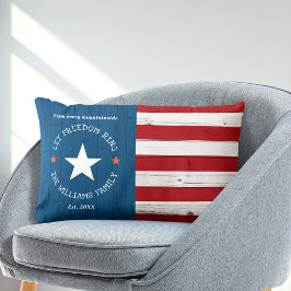 USA Patriotic American Flagga Land Rustic Wood Lumbarkudde