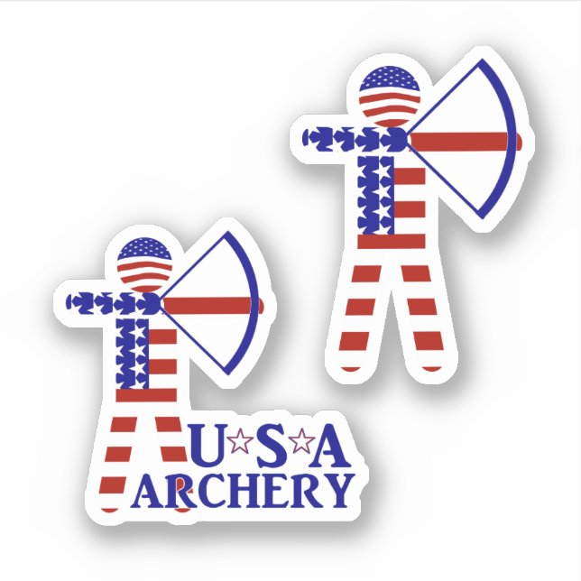 USA Patriotic Archery Klistermärken (Framsida)