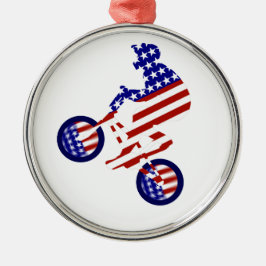 USA Patriotic Biking BMX Julgransprydnad Metall