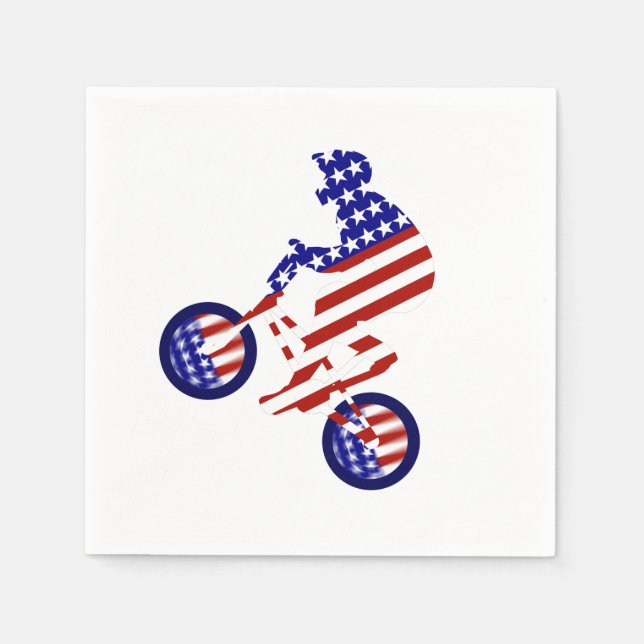 USA Patriotic Biking BMX Pappersservett (Framsidan)