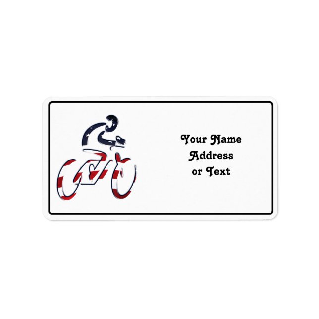 USA Patriotic Biking CYCLING Adressetikett (Framsidan)