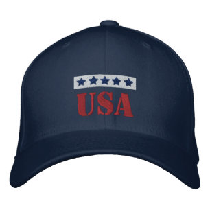 USA Patriotic Broderad Keps