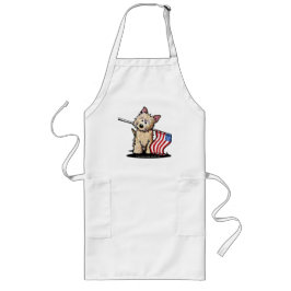 USA Patriotic Cairn Terrier Apron Långt Förkläde