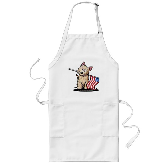 USA Patriotic Cairn Terrier Apron Långt Förkläde (Framsidan)