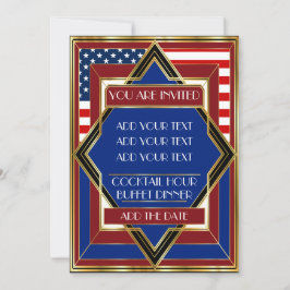 USA Patriotic Deco-inbjudan Inbjudningar