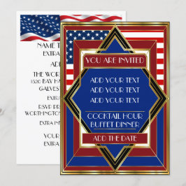 USA Patriotic Deco-inbjudan Inbjudningar