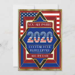 USA Patriotic Deco-inbjudan Inbjudningar
