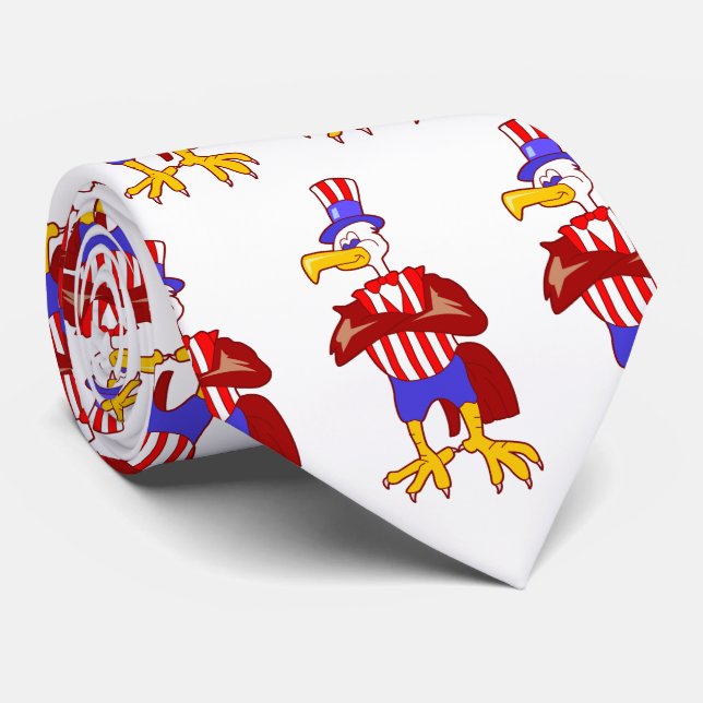 USA Patriotic Eagle farbror Sam Necktie Slips (Rullad)