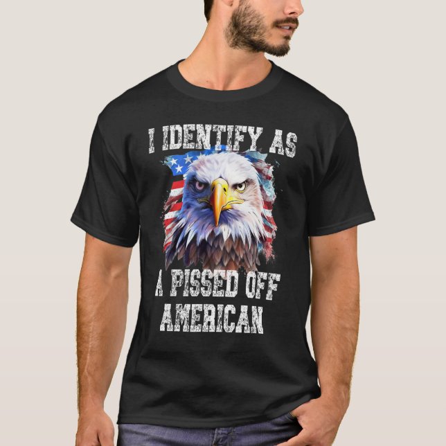 USA Patriotic Eagle Flagga... T Shirt (Framsida)