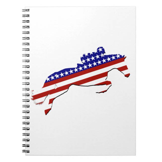 USA Patriotic Equestrian Anteckningsbok (Framsidan)