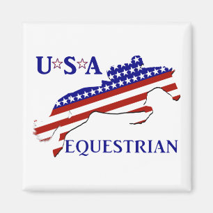 USA Patriotic Equestrian Magnet