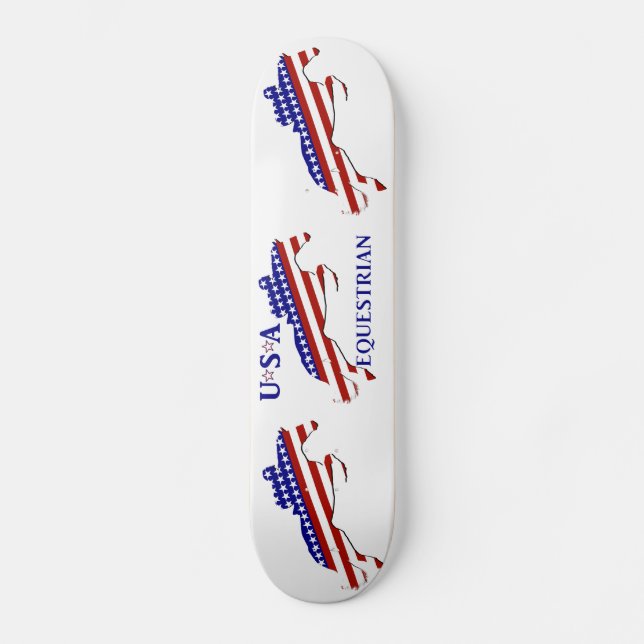 USA Patriotic Equestrian Skateboard Bräda 21,5 Cm (Framsida)