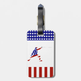 USA Patriotic Fencen Garde Sports Bagagebricka