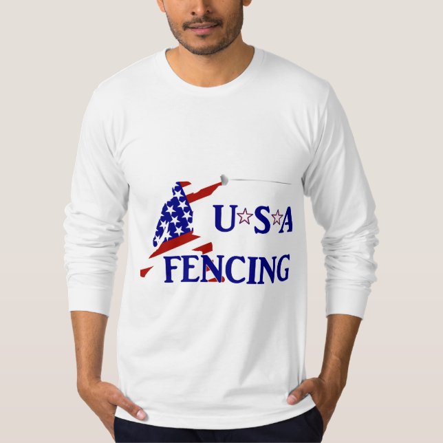 USA Patriotic Fencen Garde Sports T-shirt (Framsida)