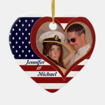 USA Patriotic Flagga Heart Ditt fotoprydnadsämne