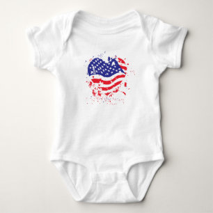USA Patriotic Flagga Heart T Shirt