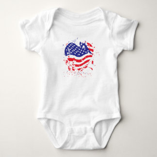 USA Patriotic Flagga Heart T Shirt