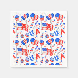 USA Patriotic Flagga Pappersservett