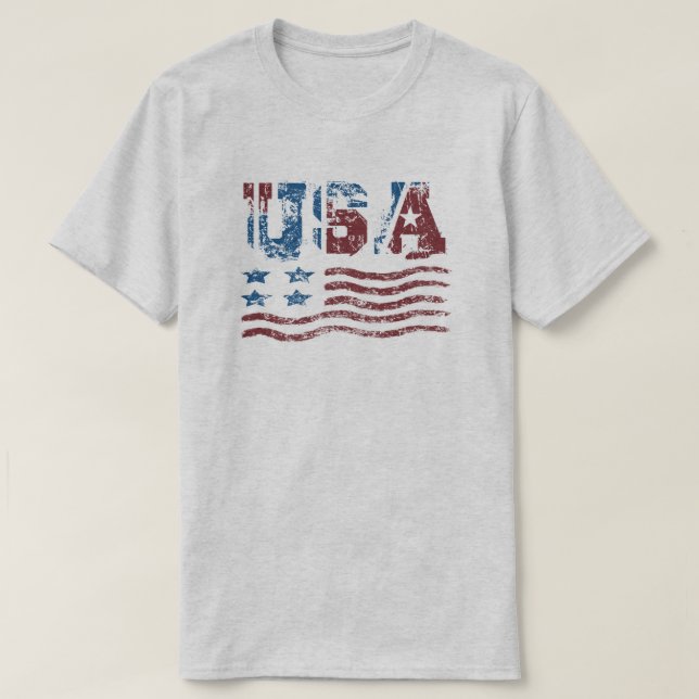 USA Patriotic Flagga T-Shirt (Design framsida)