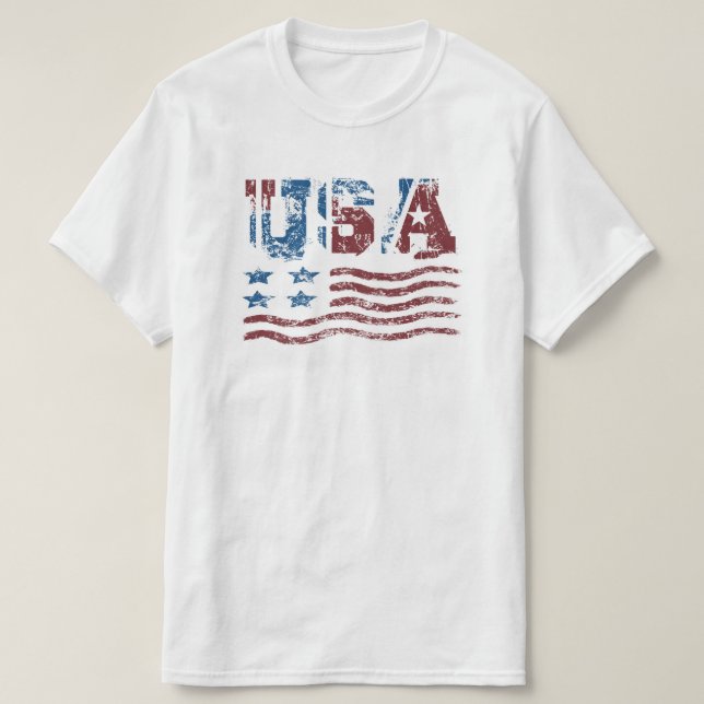 USA Patriotic Flagga T-Shirt (Design framsida)