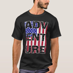 USA Patriotic Flagga Travel Äventyr Nature Vild Ou T Shirt