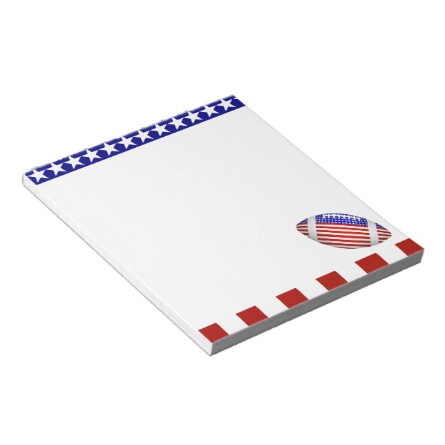 USA Patriotic Football Sports Anteckningsblock (Vinklad)