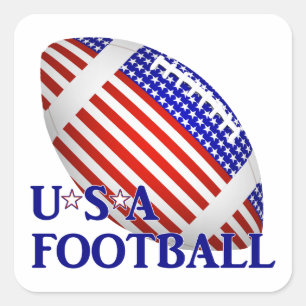 USA Patriotic Football Sports Fyrkantigt Klistermärke