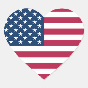 USA Patriotic Hjärtformat Klistermärke
