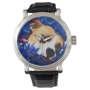 USA Patriotic Hund American Pit Bull Terrier Armbandsur