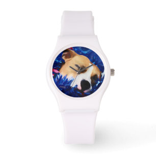 USA Patriotic Hund American Pit Bull Terrier Armbandsur