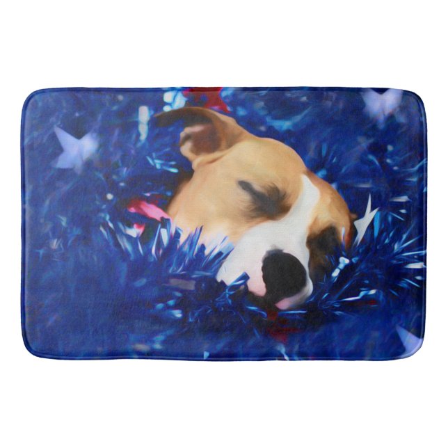 USA Patriotic Hund American Pit Bull Terrier Badrumsmatta (Framsidan)