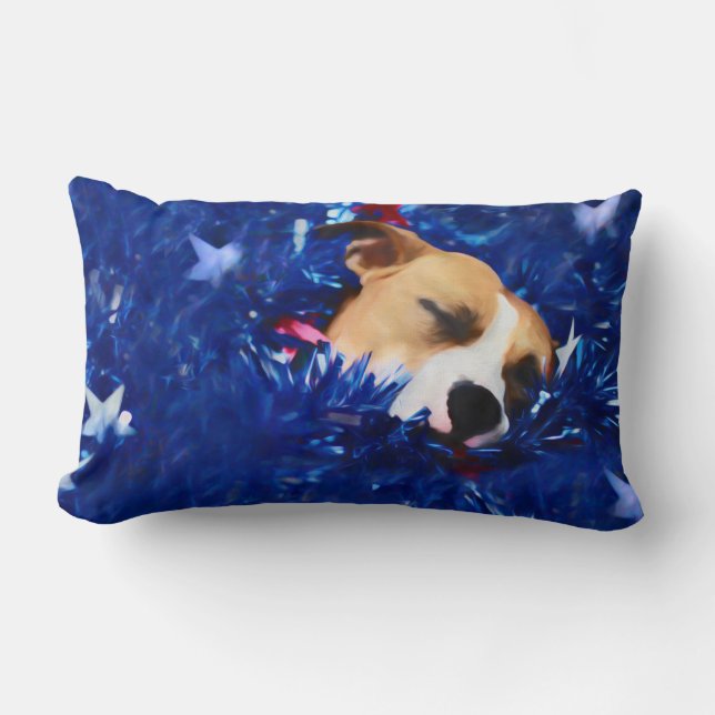 USA Patriotic Hund American Pit Bull Terrier Lumbarkudde (Framsida)