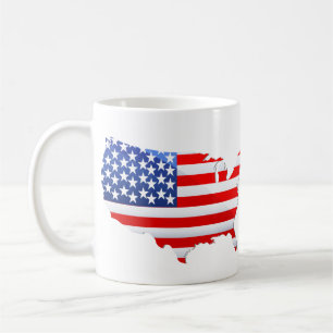 USA Patriotic Karta Flagga Kaffemugg