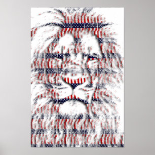 USA Patriotic Lejonare stars och stripes Abstrakt Poster