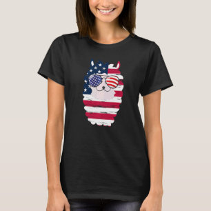 USA Patriotic Llama US Flagga Glasses juli 4:e Alp T Shirt