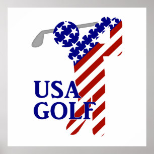 USA Patriotic MANAR GOLF Poster