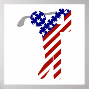 USA Patriotic MANAR GOLF Poster