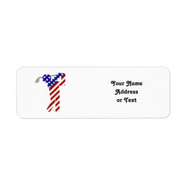 USA Patriotic MANAR GOLF Returadress Etikett