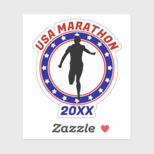 USA Patriotic MARATHON / RELAY SPRINGA Klistermärken