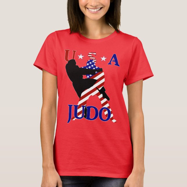USA Patriotic Martial Arts JUDO Tee Shirt (Framsida)