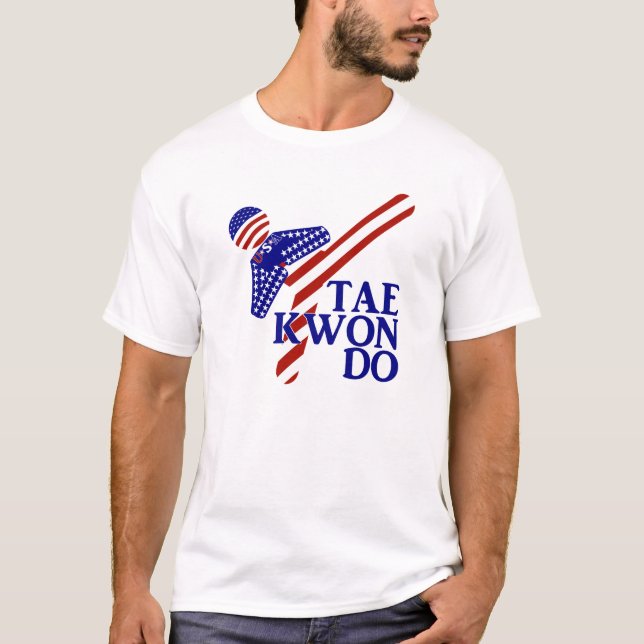 USA Patriotic Martial Arts TAEKWONDO Tee Shirt (Framsida)