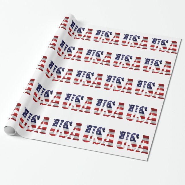USA Patriotic Presentpapper (Utrullad)